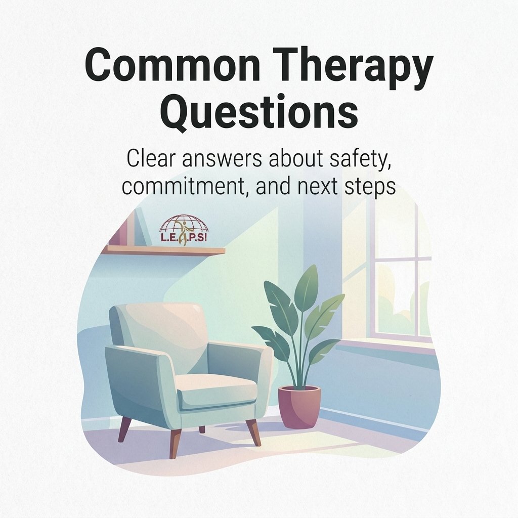 Question-and-answer graphic about therapy after infidelity