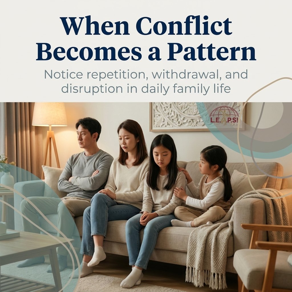 Three visual indicators that recurring family conflict may need attention