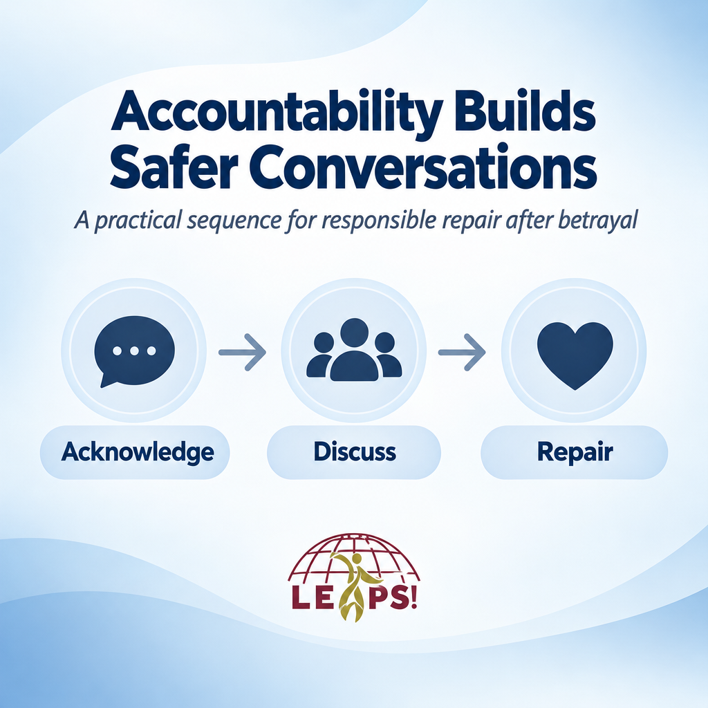 Four-step accountability process for rebuilding safety after infidelity