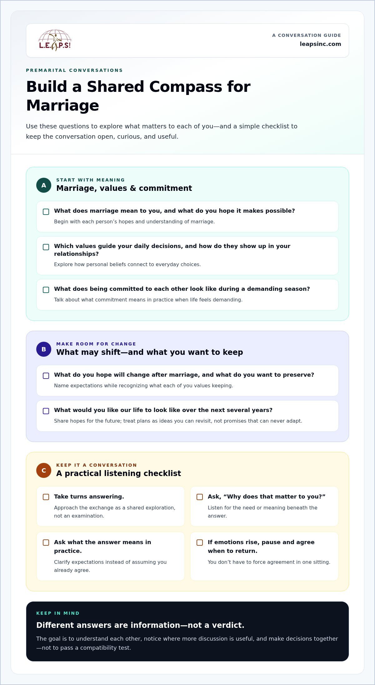 Premarital Counseling Questions to Ask Before You Get Married